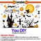 Happy Halloween Wall Stickers & Window Clings – Removable Vinyl Decals with Witch, Bats, Pumpkins & Castle Designs for Indoor/Outdoor Home Decor (6 Sheets)